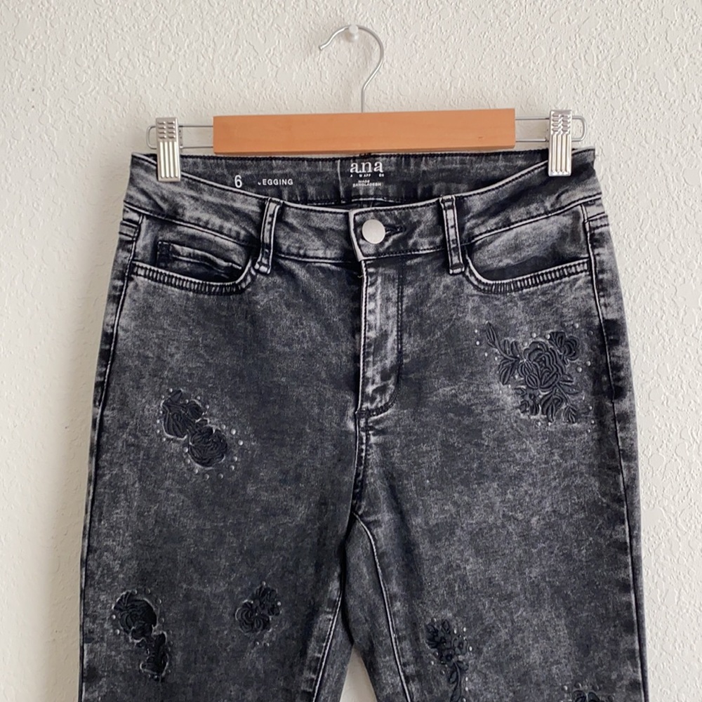 Black Embroidered a.n.a Jeans